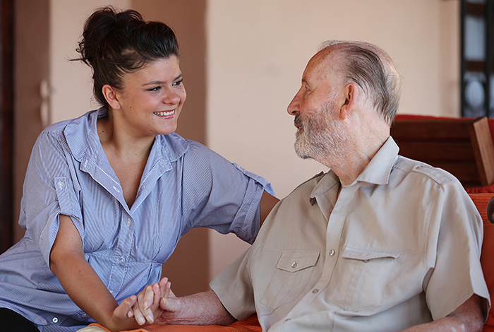 Live-in carer with person with dementia
