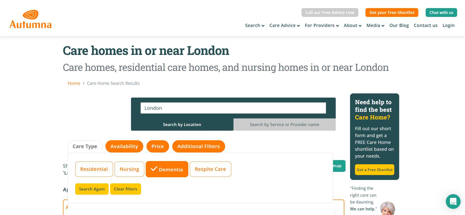 Dementia care Autumna