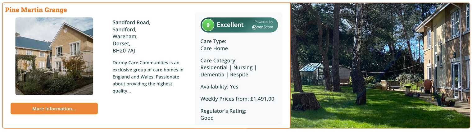 Pine Martin Grange profile on Autumna plus a picture of the garden