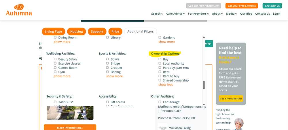 Search tabs ownership options