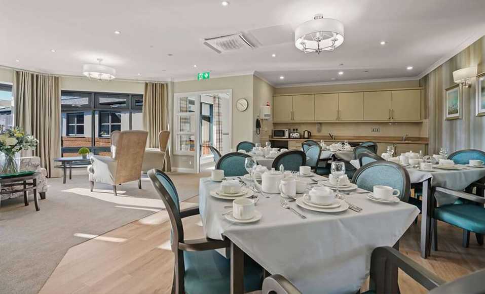 Dining room of Pear Tree House care home in Preston