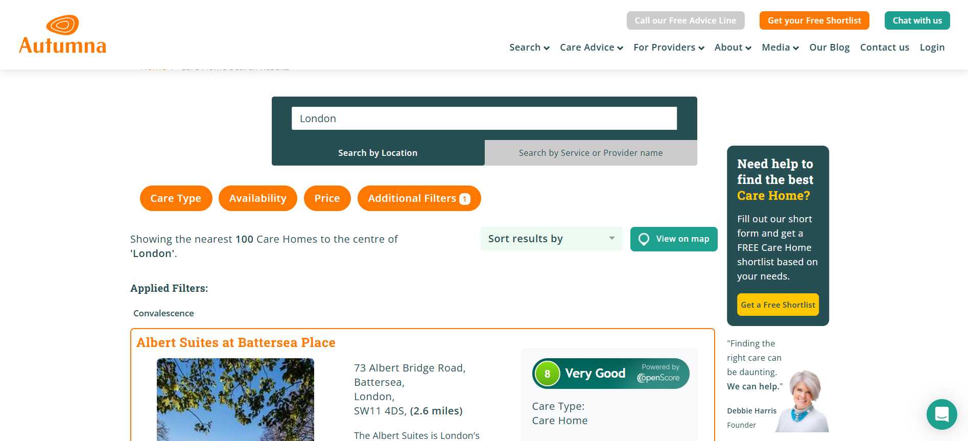Convalescent care home results