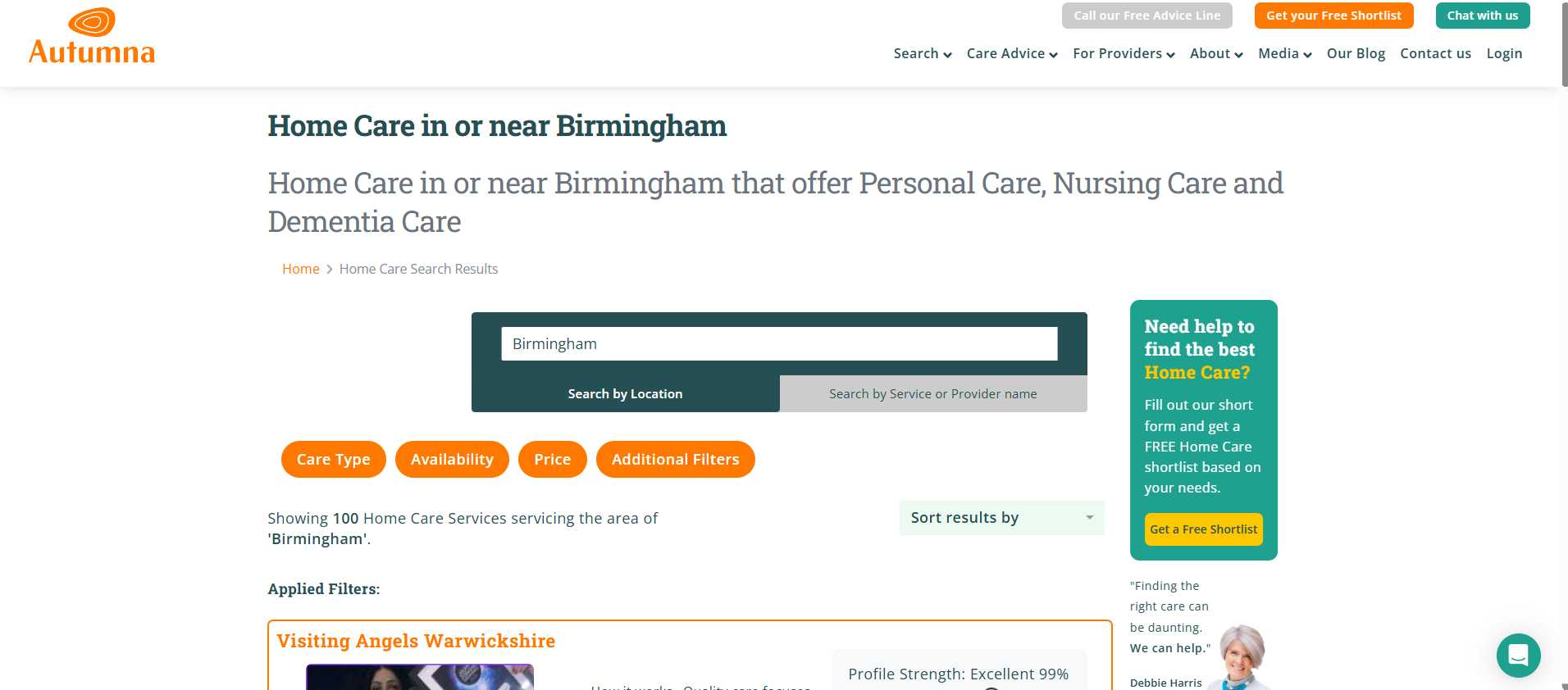benefits of home care search results