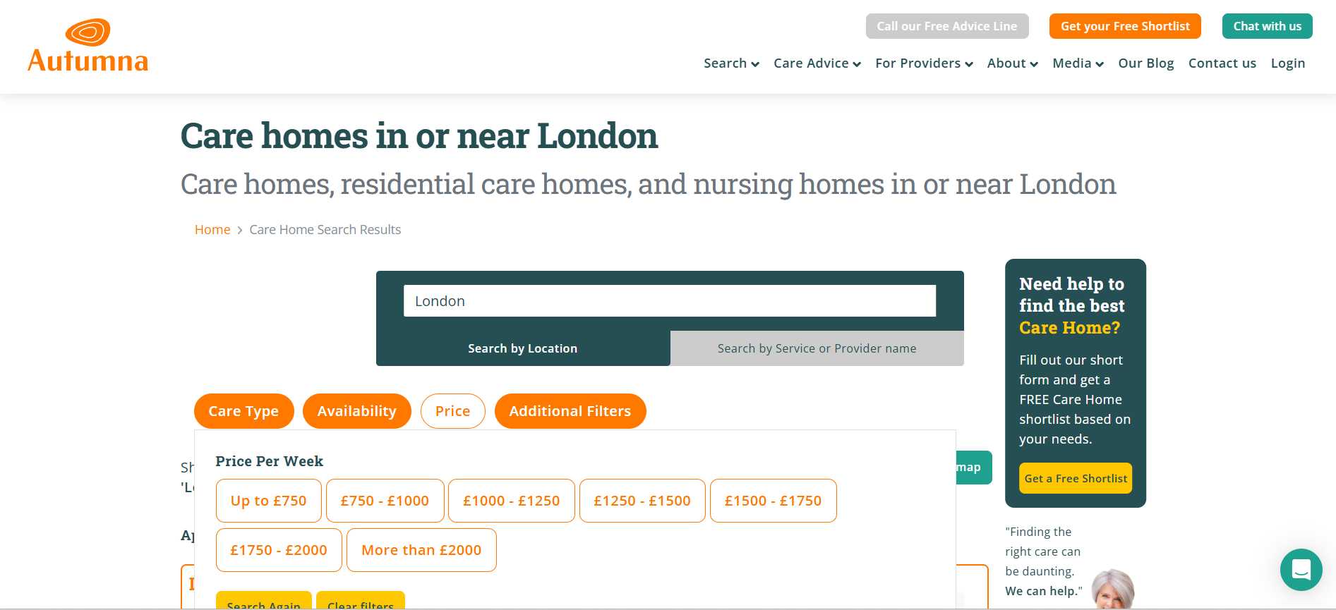 Pension credit price search