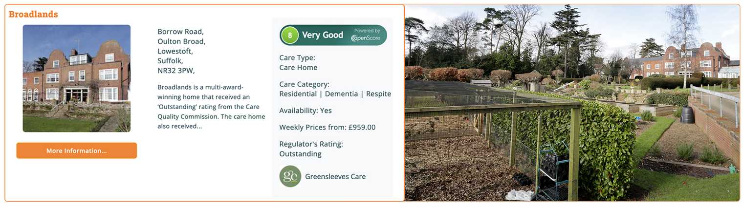 Broadlands profile on Autumna plus a picture of the garden