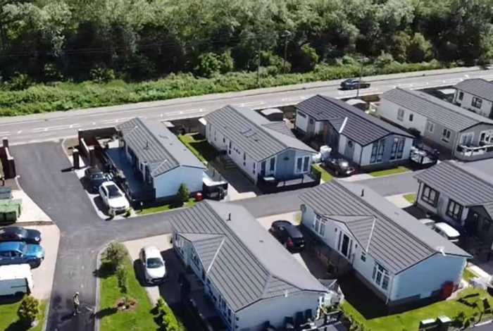 Aerial view of Castle View park homes