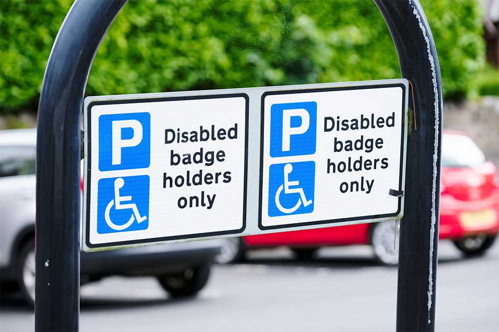 Blue badge parking spot