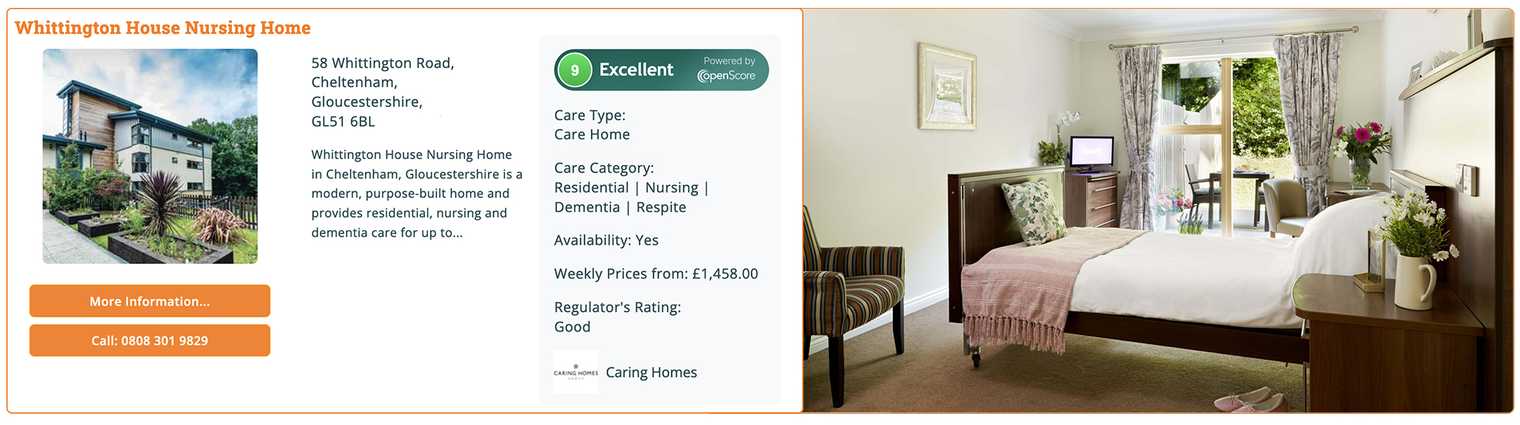Whittington House  profile on Autumna plus a picture of the garden
