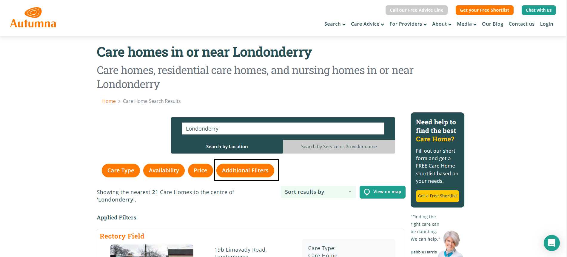 Our directory allows you to filter care providers based upon preferences